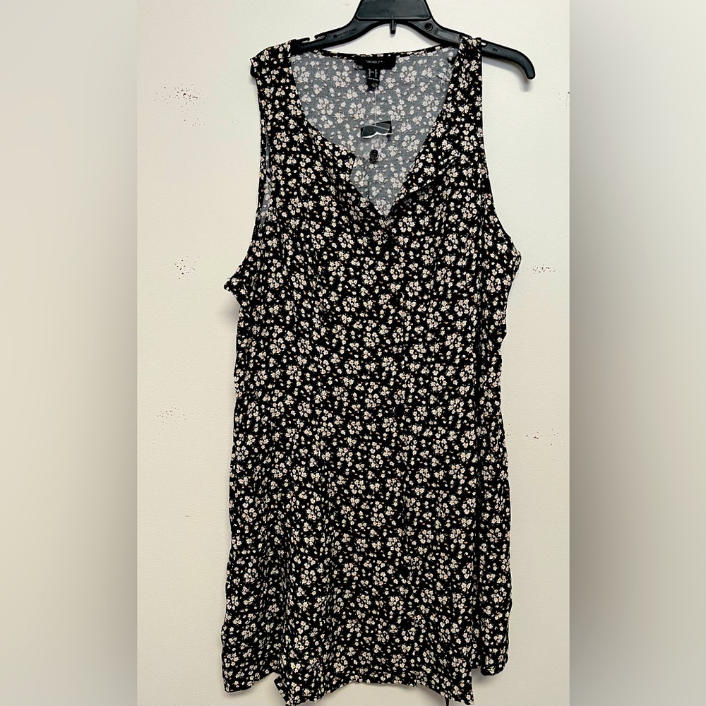 Forever 21 button dawn dress multi colors floral print